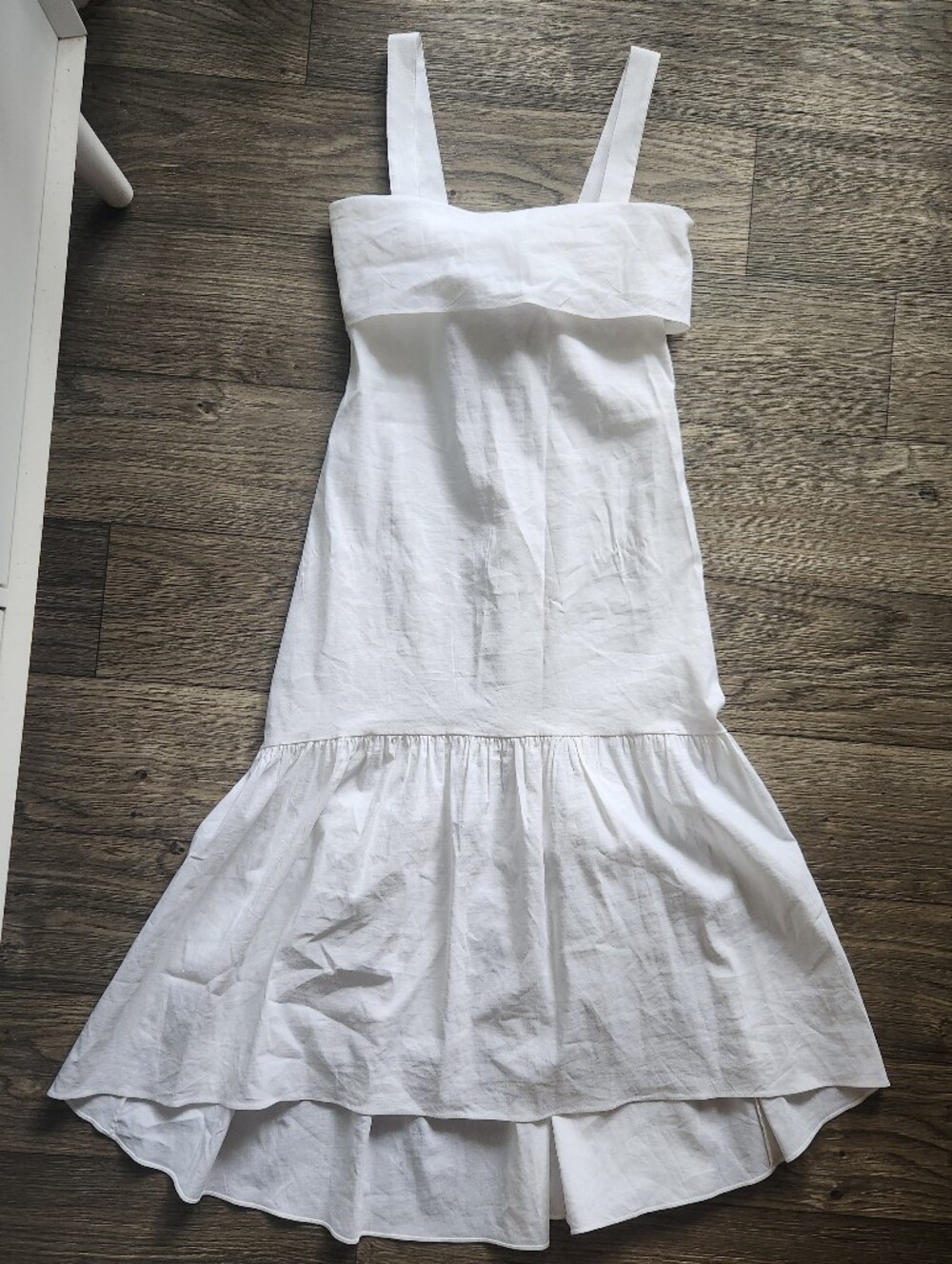 Theory Linen White Tie-Back Midi Dress in Good Linen Summer Cottagecore Size S - Picture 4 of 13